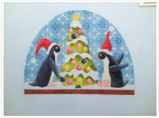 click here to view larger image of Penguin Snow Dome  (hand painted canvases)