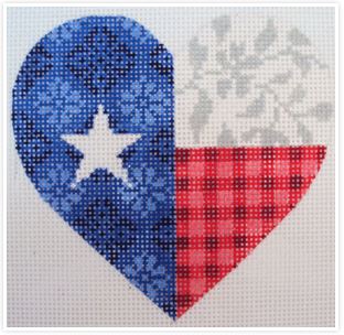 click here to view larger image of Texas Floral Heart (hand painted canvases)