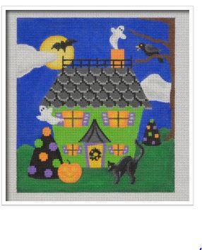 click here to view larger image of Halloween Holiday House (hand painted canvases)