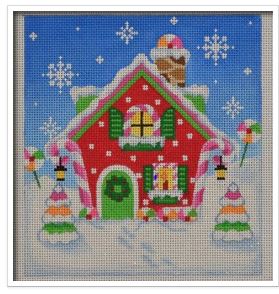 click here to view larger image of Christmas Holiday House (hand painted canvases)