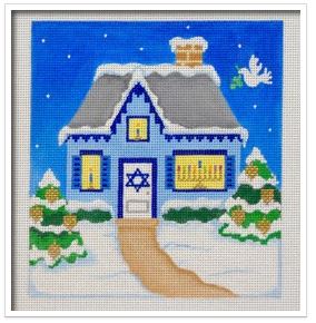click here to view larger image of Hanukkah Holiday House (hand painted canvases)