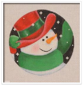 click here to view larger image of Dapper Snowman Red/Green (hand painted canvases)