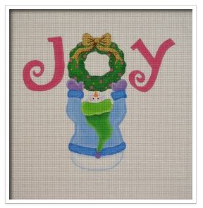 click here to view larger image of Joy Wreath Snowman (hand painted canvases)