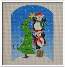 click here to view larger image of North Pole Penguins (hand painted canvases)
