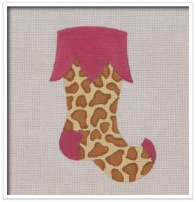 click here to view larger image of Wild Mini Stocking - Giraffe (hand painted canvases)