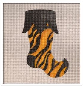 click here to view larger image of Wild Mini Stocking - Tiger (hand painted canvases)