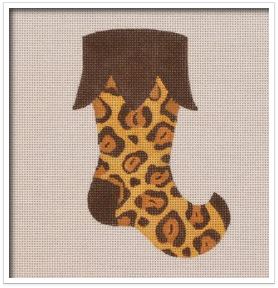 click here to view larger image of Wild Mini Stocking - Leopard (hand painted canvases)