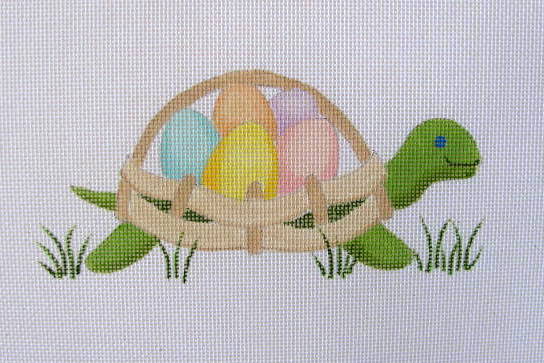 click here to view larger image of March - Basket Turtle (hand painted canvases)