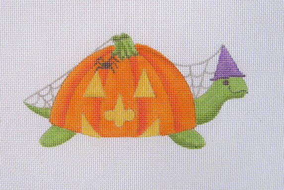 click here to view larger image of October - Pumpkin Turtle (hand painted canvases)