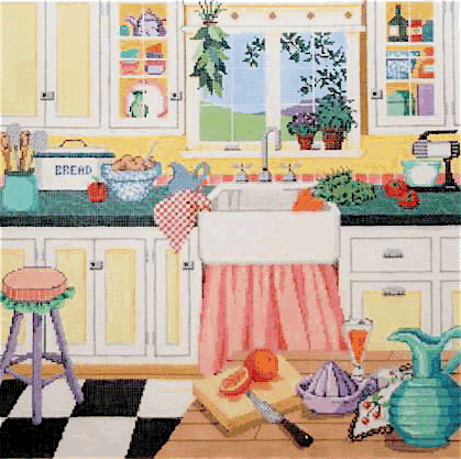click here to view larger image of Grandmas Kitchen (hand painted canvases)