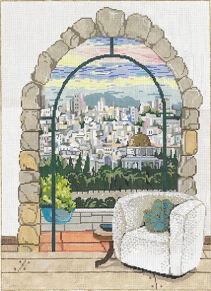 click here to view larger image of Jerusalem Window (hand painted canvases)