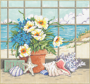 click here to view larger image of Shellscape  (hand painted canvases)