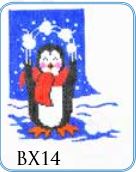 click here to view larger image of Juggling Penguin Mini Stocking (hand painted canvases)