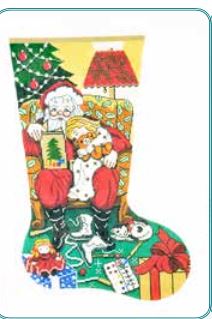 click here to view larger image of Story Time Stocking - Girl (hand painted canvases)