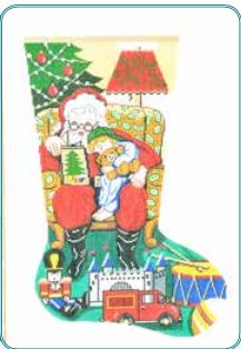 click here to view larger image of Story Time Stocking - Boy (hand painted canvases)