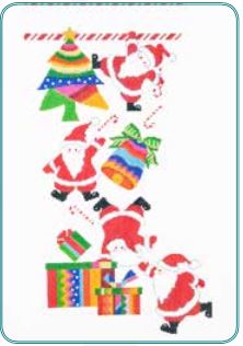 click here to view larger image of Tumbling Santa Stocking (hand painted canvases)