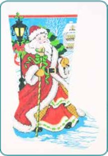 click here to view larger image of Old World Santa Stocking (hand painted canvases)
