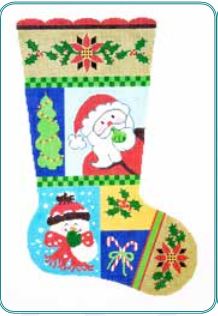 click here to view larger image of Santas Secrets Stocking (hand painted canvases)
