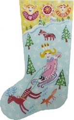 click here to view larger image of Swedish Christmas Stocking (hand painted canvases)