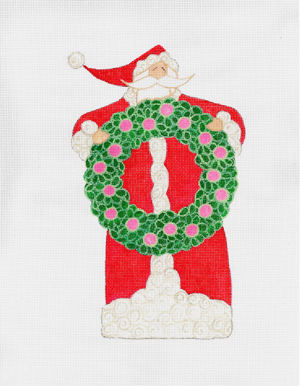 click here to view larger image of Wreath Santa, The (hand painted canvases)