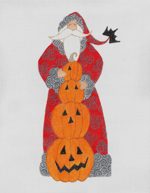 click here to view larger image of Smiling Pumpkin Santa, The (hand painted canvases)