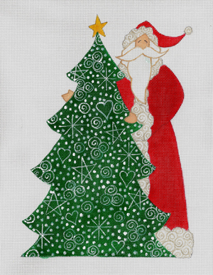 click here to view larger image of Christmas Tree Santa, The (hand painted canvases)