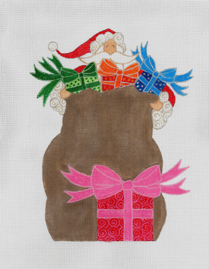 click here to view larger image of Gifts Bag Santa, The (hand painted canvases)