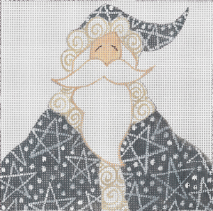 click here to view larger image of Grey Star Santa Square (hand painted canvases)