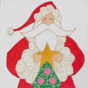 click here to view larger image of Christmas Tree Star Santa Square (hand painted canvases)