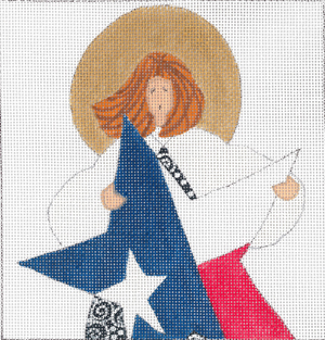 click here to view larger image of Lone Star Angel Square (hand painted canvases)