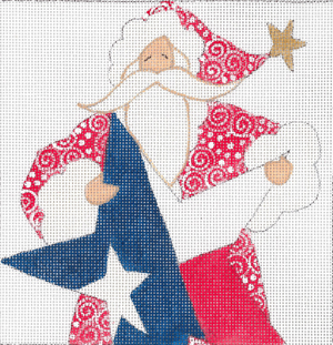 click here to view larger image of Lone Star Santa Square (hand painted canvases)