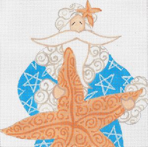 click here to view larger image of Starfish Santa Square (hand painted canvases)