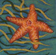 click here to view larger image of Orange Starfish (hand painted canvases)