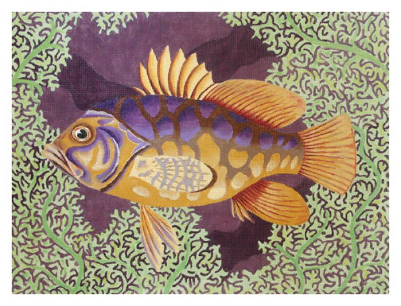 click here to view larger image of Purple Serranid (hand painted canvases)