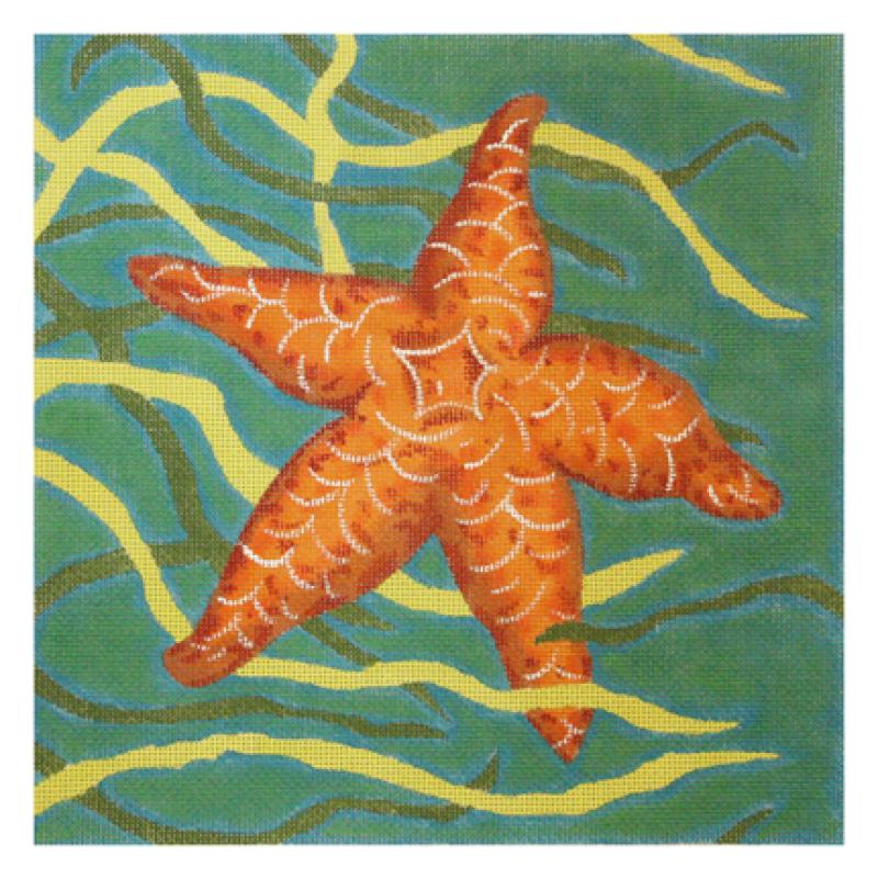 click here to view larger image of Orange Starfish - Large (hand painted canvases)