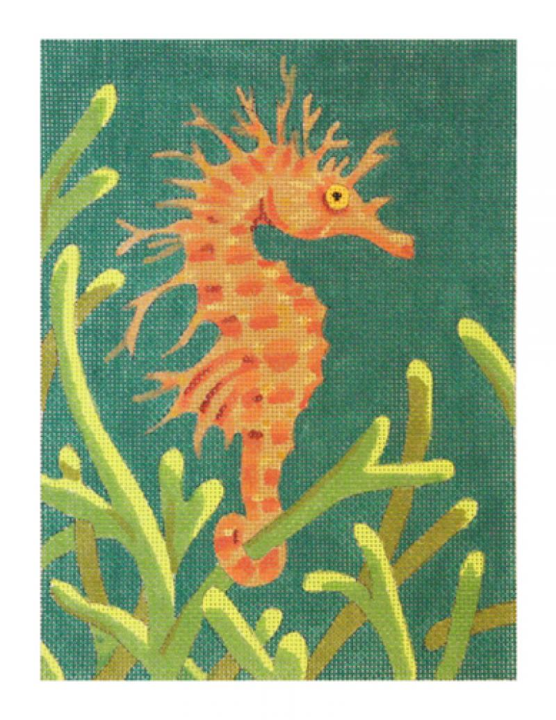 click here to view larger image of Orange Seahorse (hand painted canvases)