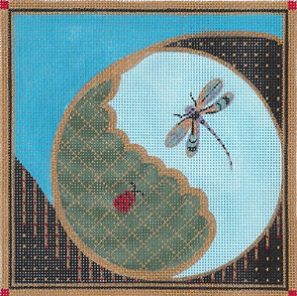 click here to view larger image of Triptych Dragonfly and Beetle (hand painted canvases)