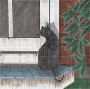 click here to view larger image of Osgood - Cat On Porch (hand painted canvases)
