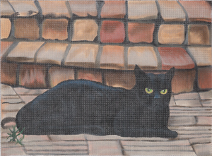 click here to view larger image of Vicky - Black Cat (hand painted canvases)