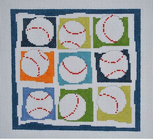 click here to view larger image of Nines - Baseballs (hand painted canvases)
