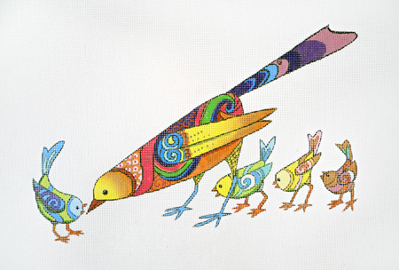 click here to view larger image of Long Bird Short w/Stitch Guide (hand painted canvases)