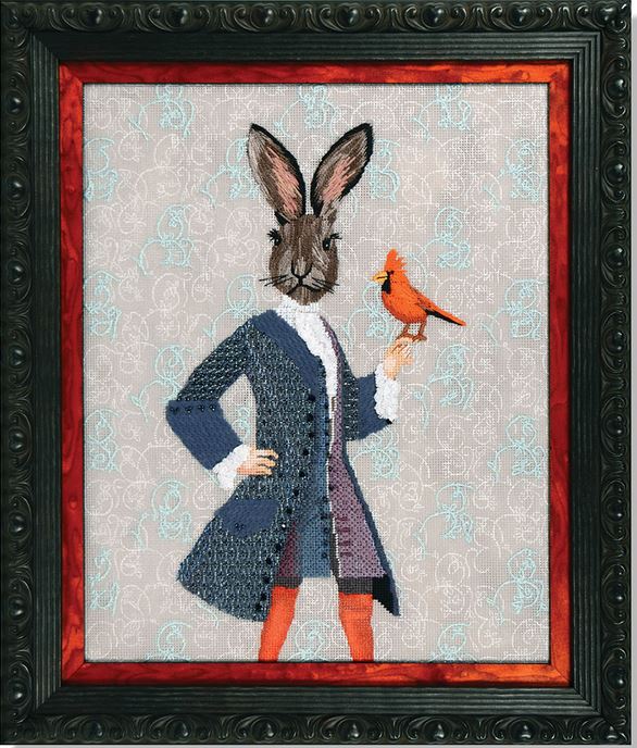 click here to view larger image of Rabbit and Bird w/Stitch Guide (hand painted canvases)