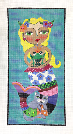 click here to view larger image of La Sirene le Prince Le Chat w/Stitch Guide (hand painted canvases)