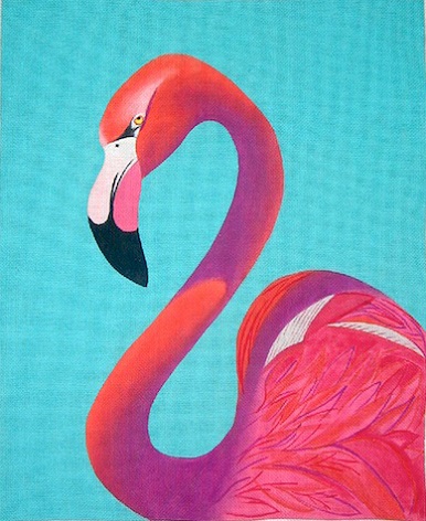 click here to view larger image of Flamingo Portrait - 13ct (hand painted canvases)