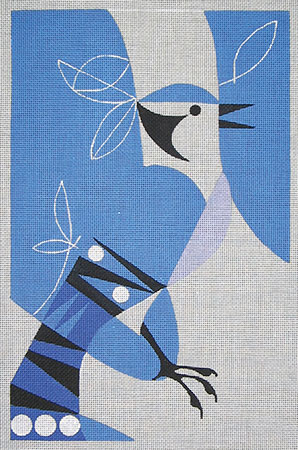 click here to view larger image of Snowbirds Bluejay w/Stitch Guide (hand painted canvases)