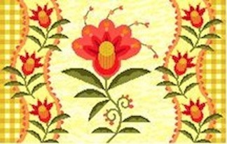 click here to view larger image of Yellow Floral (hand painted canvases)