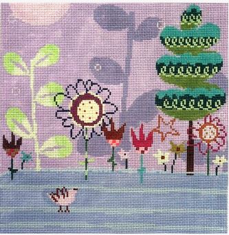 click here to view larger image of Winter Floral (hand painted canvases)