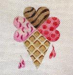 click here to view larger image of Ice Cream Cone - Hearts Of The Month (hand painted canvases)
