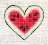 click here to view larger image of Watermelon - Hearts Of The Month (hand painted canvases)