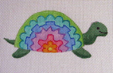click here to view larger image of Pastel Rainbow - Painted Turtle (hand painted canvases)